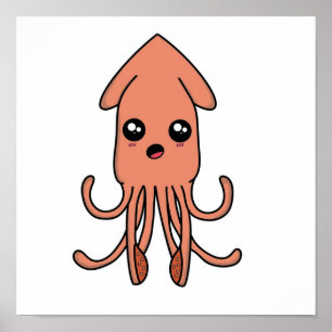 Poster Cartoon Squid