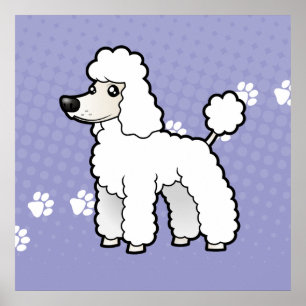 Poster Cartoon Standard/Miniature/Poodle de jouet (coupé
