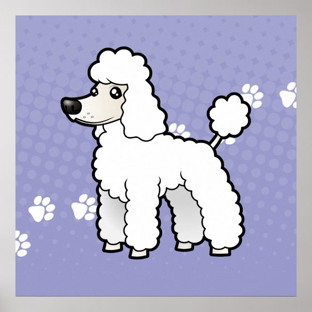 Poster Cartoon Standard/Miniature/Poodle de jouet (coupé  (Devant)
