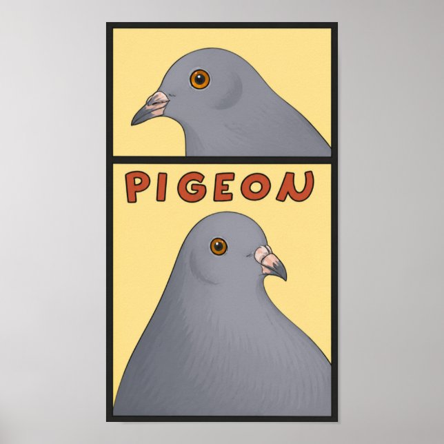 Poster Cartoon Taube (Vorne)