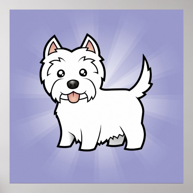 Poster Cartoon West Highland White Terrier (Devant)