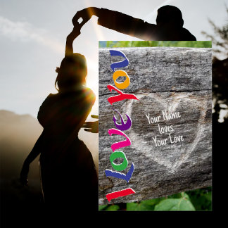 POSTER CARVÉ COEUR JE T'AIME PERSONNALISER