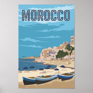 Poster Casablanca Maroc Lieu de voyage Illustration