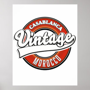 Poster Casablanca Maroc logo vintage