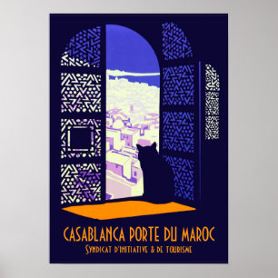 Poster Casablanca porte du Maroc voyage vintage CC0717