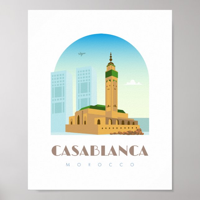 Poster Casablanca ville Maroc Skyline (Devant)