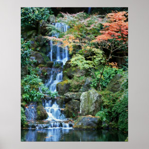 Poster Cascade au Jardin Japonais