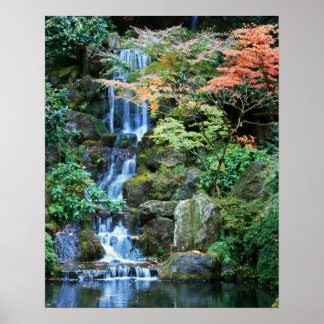 Poster Cascade au Jardin Japonais
