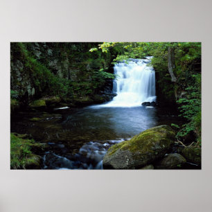 Poster Cascade chez Watersmeet, Devon du nord, Angleterre
