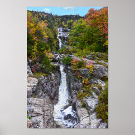 Poster Cascade d'argent en automne, New Hampshire