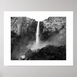 Poster Cascade de Bridalveil Falls Photo noir et blanc