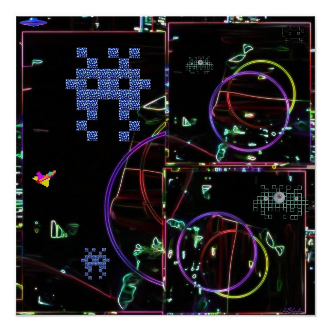 Poster Cascade de jeux électroniques (Devant)