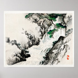 Poster Cascade de Kōno Bairei (1844-1895)