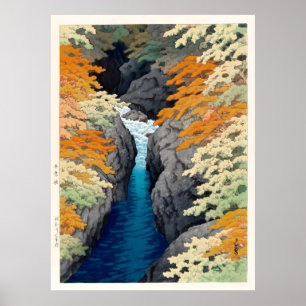 Poster Cascade de la gorge d'Azuma Hasui Kawase