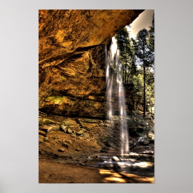 Poster Cascade de la grotte des cendres, Hocking Hills, O (Devant)