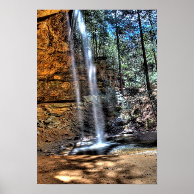 Poster Cascade de la grotte des cendres, Hocking Hills, O (Devant)