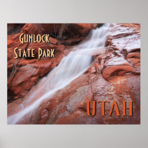 Poster Cascade de l'Utah de parc d'état de Gunlock