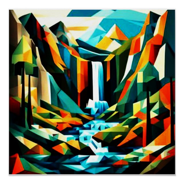 Poster Cascade de montagne 7 (Devant)