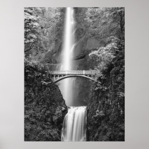 Poster Cascade de Multnomah Falls avec pont Benson