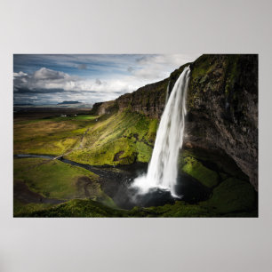 Poster Cascade de Seljalandsfoss   Islande