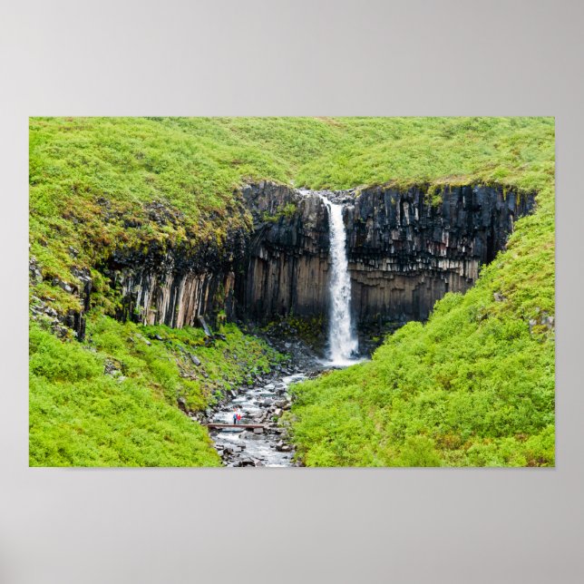Poster Cascade de Svartifoss à Skaftafell - Islande (Devant)