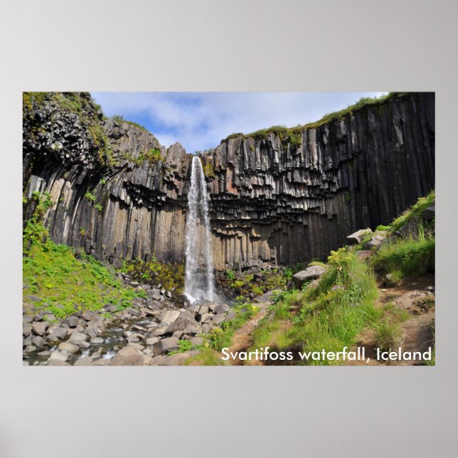 Poster Cascade de Svartifoss, Islande (Devant)
