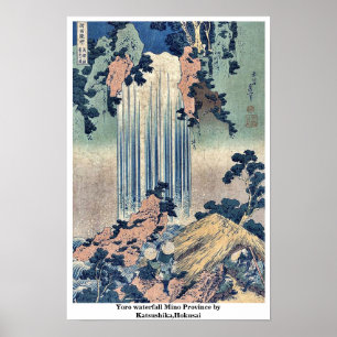 Poster Cascade de Yoro Mino Province par Katsushika, Hoku