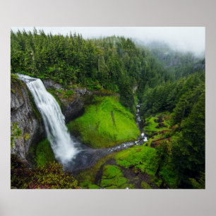 Poster Cascade en vert