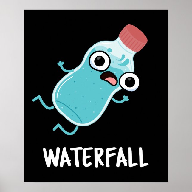 Poster Cascade Funny Water Pun Dark BG (Devant)