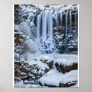 Poster Cascade gelée neige