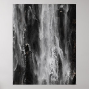 Poster Cascade majestueuse Boka, Slovénie noir et blanc