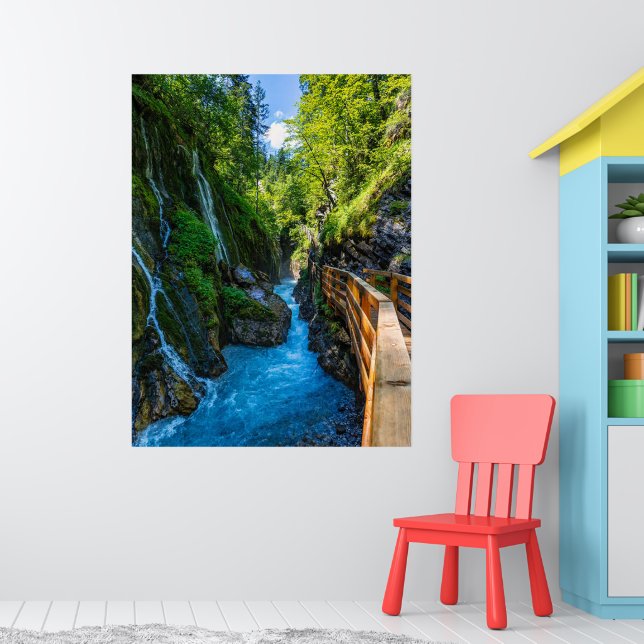Poster Cascade Wimbachklamm Gorge Wooden Path Bavarois (Pépinière 1)