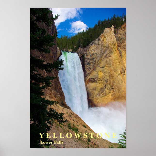 Poster Cascade Yellowstone (Devant)