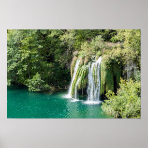 Poster Cascades dans le parc national de Plitvice - Croat