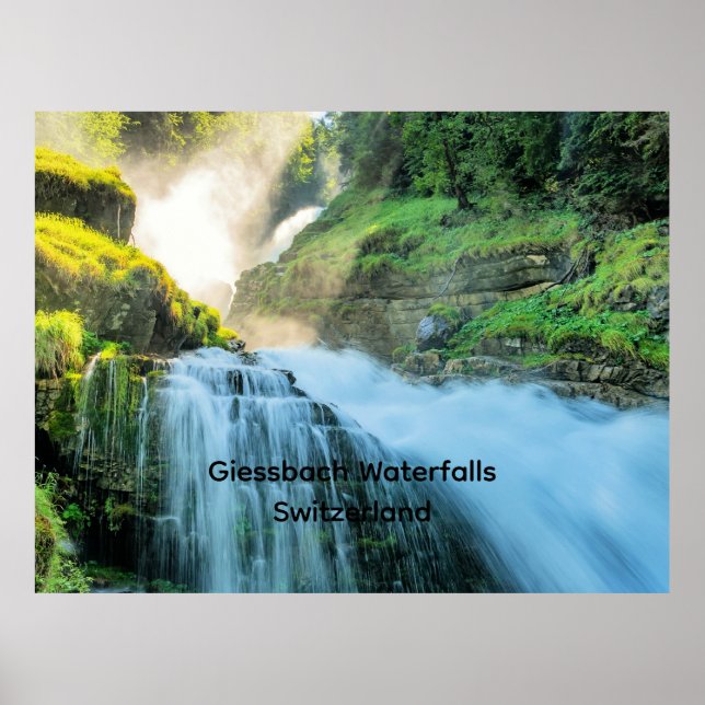 Poster Cascades de Giessbach, Suisse (Devant)