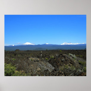 Poster Cascades et rochers de lave, Oregon