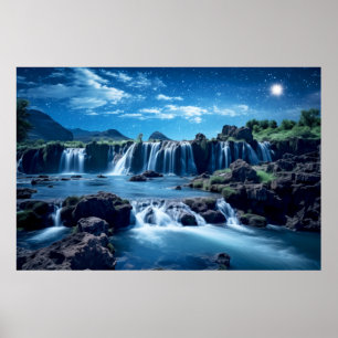 Poster Cascades Paysage Méditation Serène