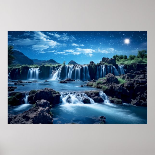 Poster Cascades Paysage Méditation Serène (Devant)