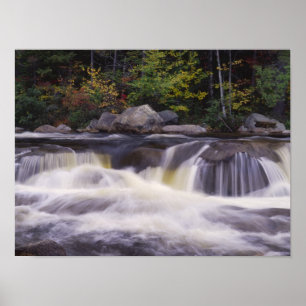 Poster Cascades, route de Kancamagus, blanc