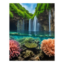 Cascades tropicales colorées