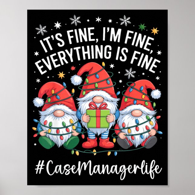 Poster Case Manager Gnome Everything Is Fine Funny Christ (Devant)