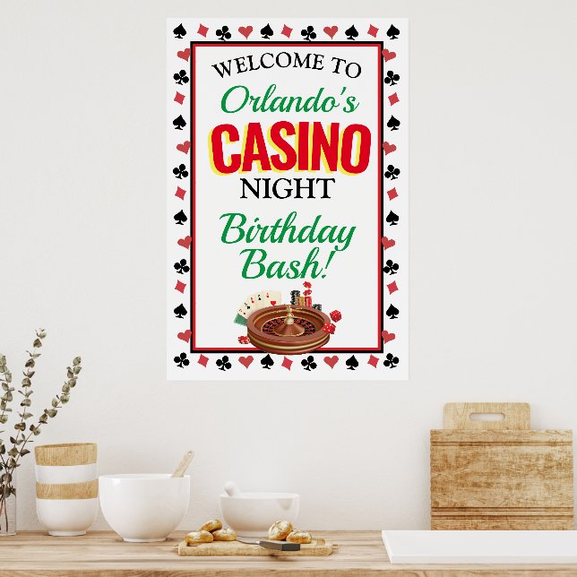 Poster Casino nuit personnalisée (Cuisine)