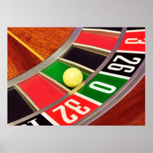 Poster casino roulette ball numéro zéro jeu
