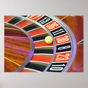 Poster casino roulette roue balle numéro 30 jeu