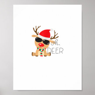 Poster Casj Boys Unisex Adults Reindeer Small Short Sleev