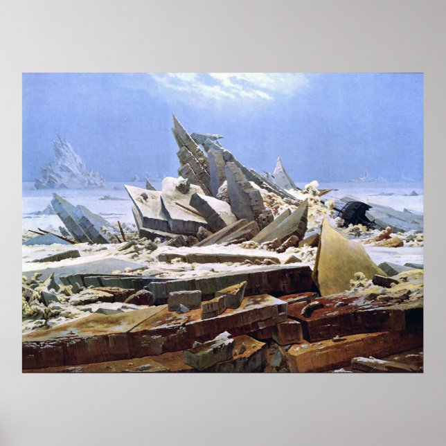 Poster CASPAR DAVID FRIEDRICH - La mer de glace 1824 (Devant)