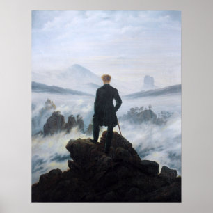 Poster Caspar David Friedrich Le Voyageur Au-Dessus De La