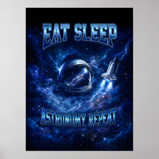 Poster Casque d'astronaute cosmique Art