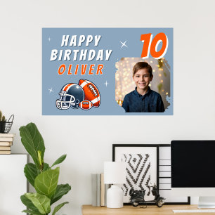 Poster Casque de balle de football Caricature Photo fête 