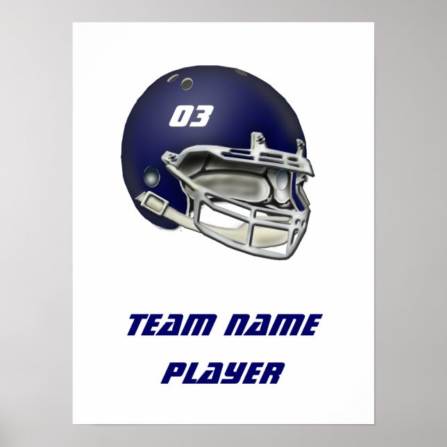 Poster Casque de football bleu de la Marine (Devant)